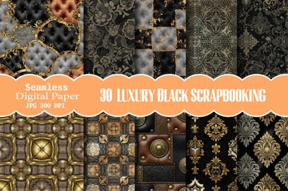 Download Luxury Black Digital Scrapbooking Papers - Digital scrapbooking papers Collection