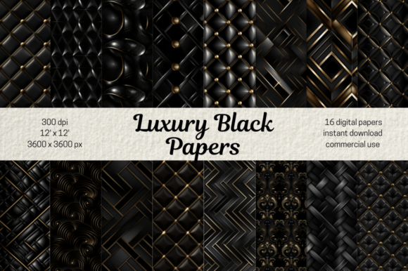 Download Luxury Black Digital Scrapbooking Papers - Digital scrapbooking papers Collection